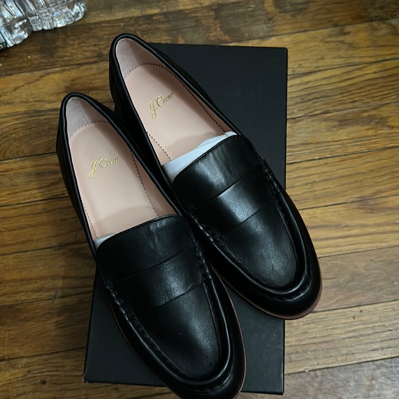 J. Crew Shoes - Women’s brand new J. Crew leather penny loafers black size 9